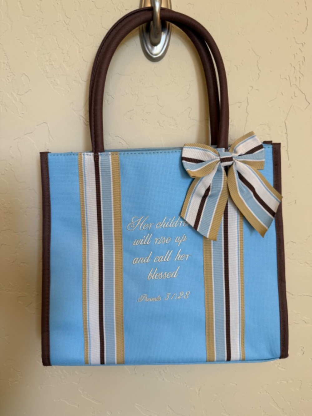 Vintage Inspirational Zippered Tote Bag